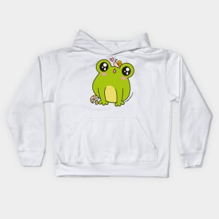 cute frog, kawaii frog cartoon Kids Hoodie